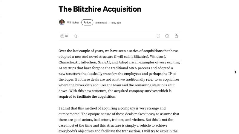 Blitz hire acquisitions trend in AI sector
