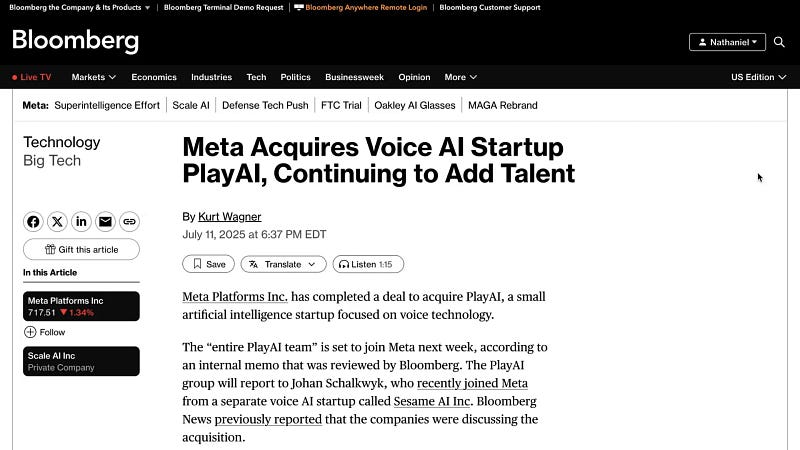Meta acquires Play.ai voice startup