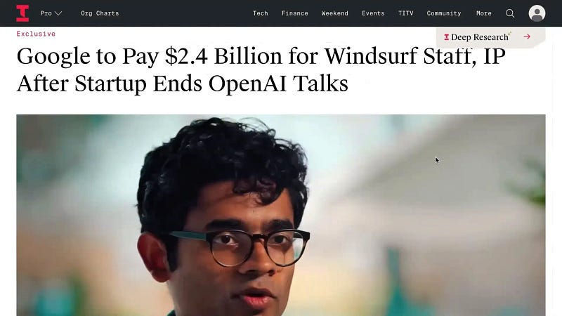 Google swoops in with acquihire deal for Windsurf