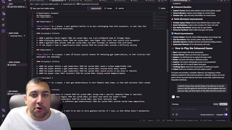 Kiro specs and agent steering interface