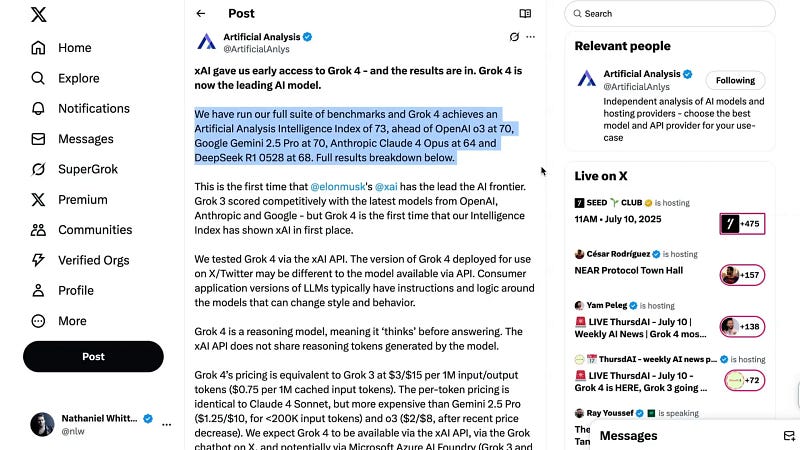 Artificial Analysis Intelligence Index rankings